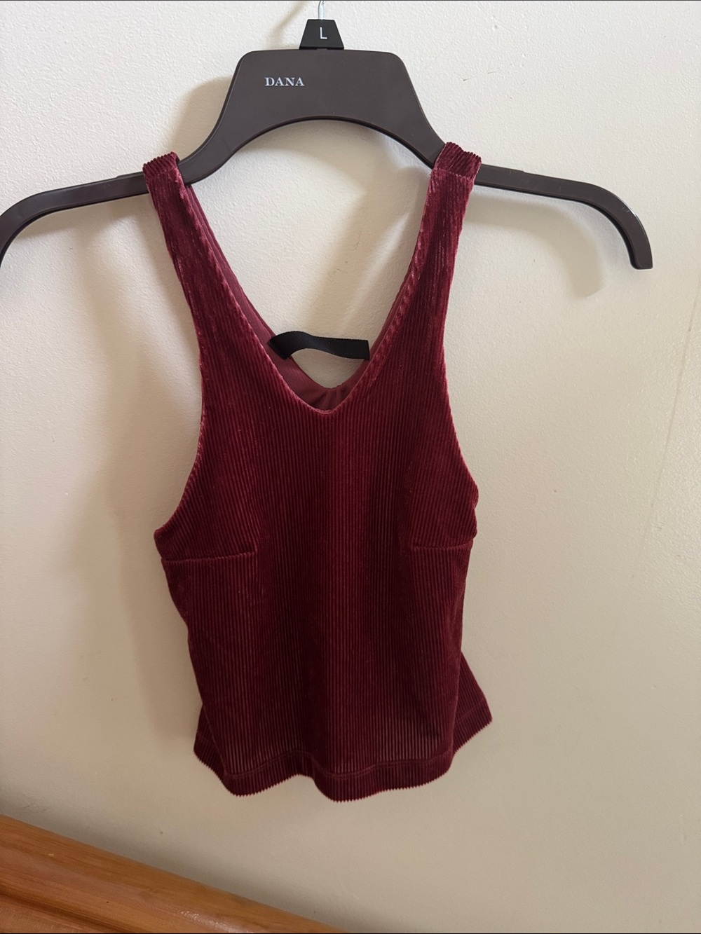 Urban Outfitters Ribbed Velvet Tank Top - Wine